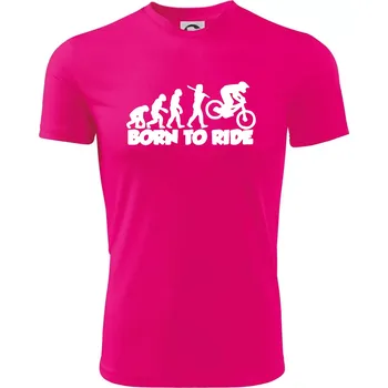 Evoluce Born to ride - Dětské triko sportovní (dresovina) - 146 cm/10 let ( Neon Pink )