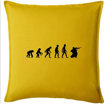 Polštář Evoluce vojáka - sniper - Polštář 50x50 - 50x50 - Pouze potah ( Žlutá )