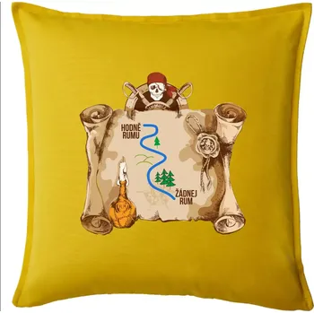 Polštář Cesta rumu - Polštář 50x50 - 50x50 - Pouze potah ( Žlutá )