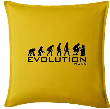 Polštář Evoluce práce - Polštář 50x50 - 50x50 - Pouze potah ( Žlutá )