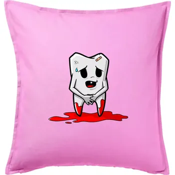 Polštář Vytržený zoubek - Polštář 50x50 - 50x50 - Pouze potah ( Růžová )
