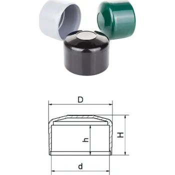 Příslušenství pro plot Vonkajšia krytka guľatá ø 50,6mm plastová PE Šedá