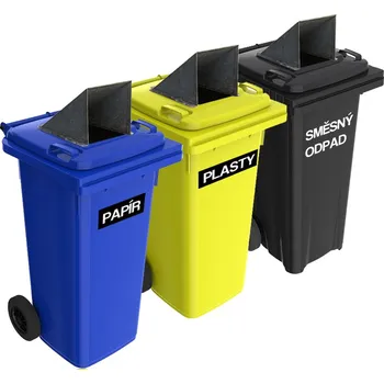 Venkovní odpadkový koš PROFICITY. Venkovní odpadkový koš na tříděný odpad 120 l a 240 l Objem: 120 litrů žlutá