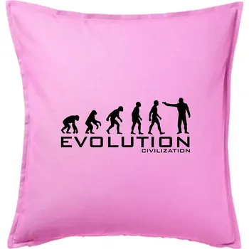 Polštář Evoluce civilizace - Polštář 50x50 - 50x50 - Pouze potah ( Růžová )