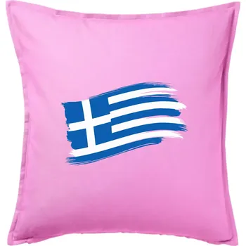 Polštář Řecko vlajka - štětkou - Polštář 50x50 - 50x50 - Pouze potah ( Růžová )