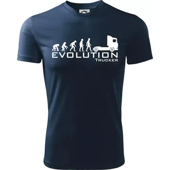 Chlapecké tričko Evoluce trucker - Dětské triko sportovní (dresovina) - 146 cm/10 let ( Námořní modrá (velmi tmavá - téměř černá) )