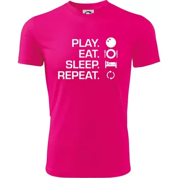 Play eat sleep squash - Dětské triko sportovní (dresovina) - 158 cm/12 let ( Neon Pink )