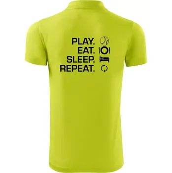 Pánská košile Play Eat Sleep Repeat tenis - Polokošile Victory sportovní (dresovina) - 2XL ( Limetková )