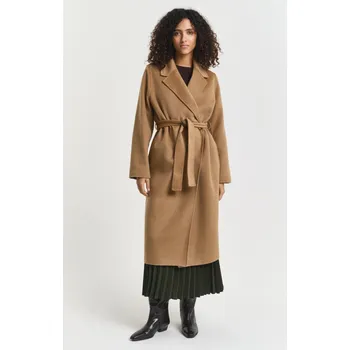 Dámský kabát KABÁT GANT HANDSTITCHED BELTED COAT WARM KHAKI