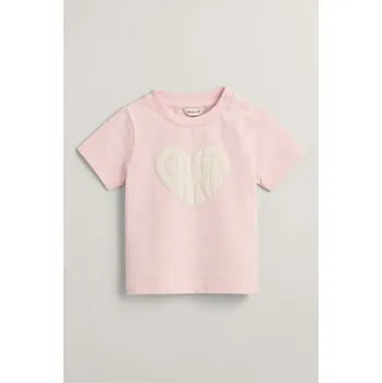 Dívčí tričko TRIČKO GANT HEART GRAPHIC SS T-SHIRT CRYSTAL PINK