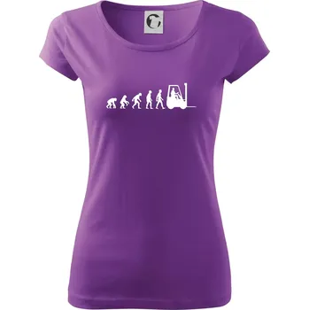 Dámské tričko Evoluce ještěrka - Dámské triko Pure - XS ( Fialová )