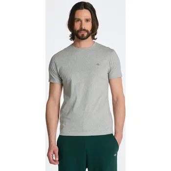 Pánské tričko TRIČKO GANT SLIM SHIELD SS T-SHIRT GREY MELANGE