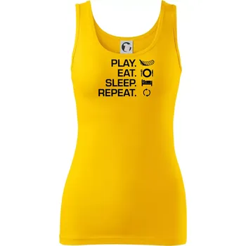 Dámské tričko Play Eat Sleep Repeat florbal - Dámské tílko - XS ( Žlutá )