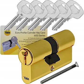 Vložka do dveří Vložka Yale Y600 30/45 s bezpečnostní spojkou, mosaz, 5 klíčů