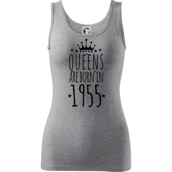 Dámské tričko Queens are born in 1955 - Dámské tílko - XL ( Tmavě šedý melír )