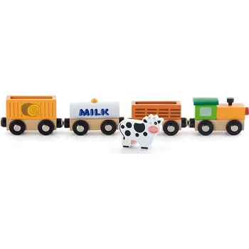 Dřevěná hračka Dětský dřevěný magnetický vlaček Viga Farma