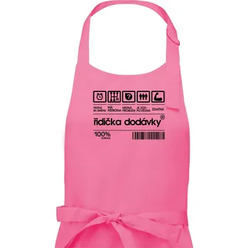 Kuchyňská zástěra Čárový kód - řidička dodávky - Dámská zástěra na vaření - Univerzální velikost ( Růžová )