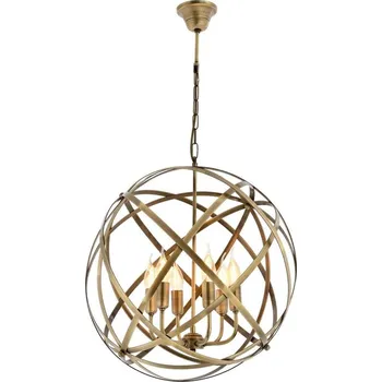 Lustr na řetězu IRONBALL 6xE27/40W/230V zlatá