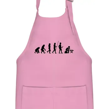 Kuchyňská zástěra Evoluce šachy - Dětská zástěra na vaření - Univerzální velikost ( Růžová )