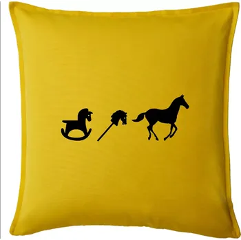 Polštář Evoluce koně - Polštář 50x50 - 50x50 - Pouze potah ( Žlutá )