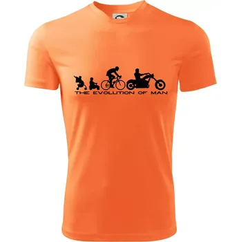 Chlapecké oblečení Evolution of man (Chopper) - Dětské triko sportovní (dresovina) - 134 cm/8 let ( Neon mandarine )