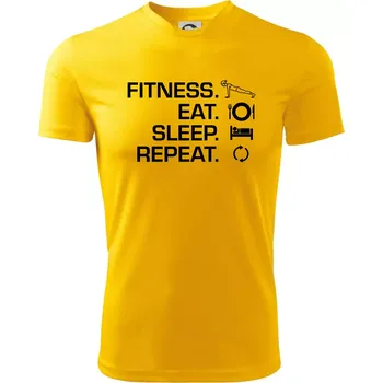 Chlapecké tričko Fitness Eat Sleep Repeat - Dětské triko sportovní (dresovina) - 122 cm/6 let ( Žlutá )