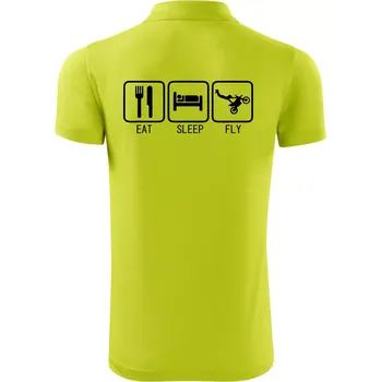 Pánská košile Eat sleep Motocross - freestyle - Polokošile Victory sportovní (dresovina) - 2XL ( Limetková )