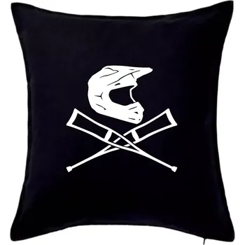 Polštář Cross helma / berle - Polštář 50x50 - 50x50 - Pouze potah ( Černá )