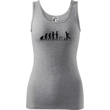 Dámské tričko Evoluce Zombie (Hana-creative) - Dámské tílko - S ( Tmavě šedý melír )