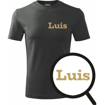 Pánské tričko Grafitové tričko Luis - dárek pro fotbalistu - fotbalový dárek - barva antracit - velikost M