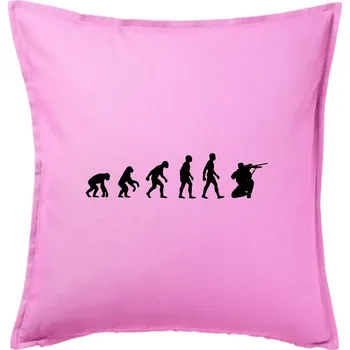 Polštář Evoluce vojáka - sniper - Polštář 50x50 - 50x50 - Pouze potah ( Růžová )