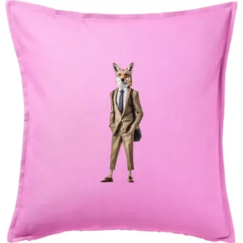 Polštář Vlk elegán - Polštář 50x50 - 50x50 - Pouze potah ( Růžová )