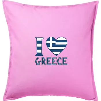 Polštář I love Greece - Polštář 50x50 - 50x50 - Pouze potah ( Růžová )