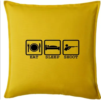 Polštář Eat sleep shot - Polštář 50x50 - 50x50 - Pouze potah ( Žlutá )