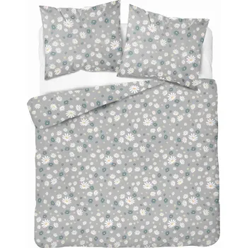 Povlečení POVLEČENÍ 100% BAVLNA 160 cm x 200 DETEXPOL Květinová Louka Šedá