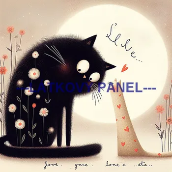 Látkový panel - Kočka - KČ-187 Velikost: 20x20cm, Materiál: Kočárkovina