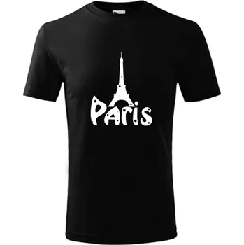 Černé dětské tričko Paříž - barva černá - velikost 8let