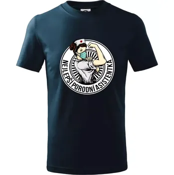 Chlapecké tričko Nejlepší porodní asistentka - Tričko dětské bavlněné - 98 cm / 2 roky ( Námořní modrá (velmi tmavá - téměř černá) )