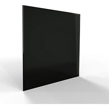 Sklo pod kamna - FLAMINGO Čtverec 1000x1000 mm, černé, fazeta / 6 mm