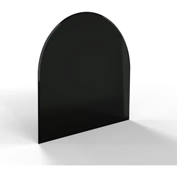 Krbová kamna Sklo pod kamna - FLAMINGO Oblouk 1000x1000 mm, černé, fazeta / R500 / 6 mm