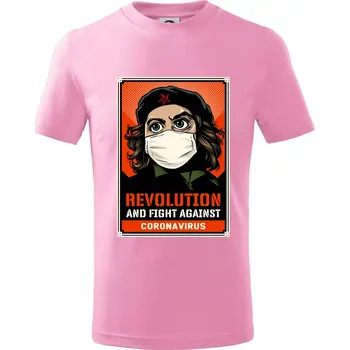 Corona Revolution & Fight - Tričko dětské bavlněné - 158 cm/12 let ( Růžová )