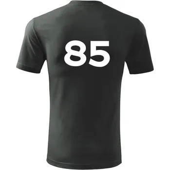 Grafitové tričko s číslem 85 - na fotbal - fotbalové tričko - barva antracit - velikost S