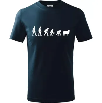 Chlapecké tričko Evoluce ovce - Tričko dětské bavlněné - 134 cm/8 let ( Námořní modrá (velmi tmavá - téměř černá) )