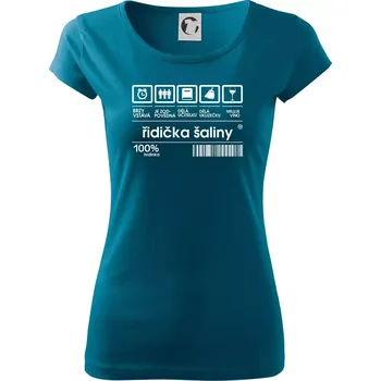Dámské oblečení Čárový kód - řidička šaliny - Dámské triko Pure - S ( Petrolejová )