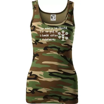 Dámské tričko Tvoje mama je tak tlustá - větev - Dámské Maskáčové tílko - XS ( Hnědý maskáč )