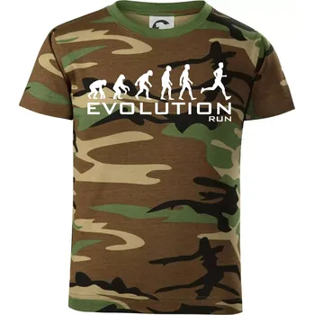 Chlapecké oblečení Evoluce Run - Dětské maskáčové triko - 134 cm/8 let ( Hnědý maskáč )