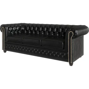 Pohovka Třímístná pohovka Chesterfield York - Meble Ropez margarita 13, zlaté cvoky 203x72 cm