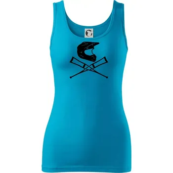 Dámské tričko Cross helma / berle - Dámské tílko - XL ( Světlý tyrkys )