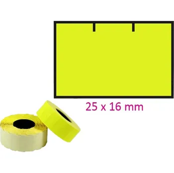 Samolepící etiketa Contact - cenové etikety 25 × 16 mm, 1125 etiket, žluté
