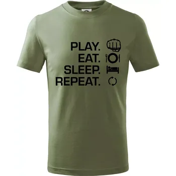 Chlapecké tričko MMA eat sleep repeat - Tričko dětské bavlněné - 134 cm/8 let ( Khaki )
